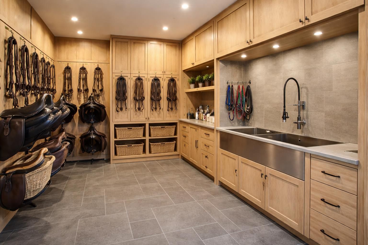 découvrez comment aménager une sellerie fonctionnelle avec des rangements sur mesure et un lavabo adapté pour les soins équins, alliant praticité et confort pour votre matériel et vos chevaux.